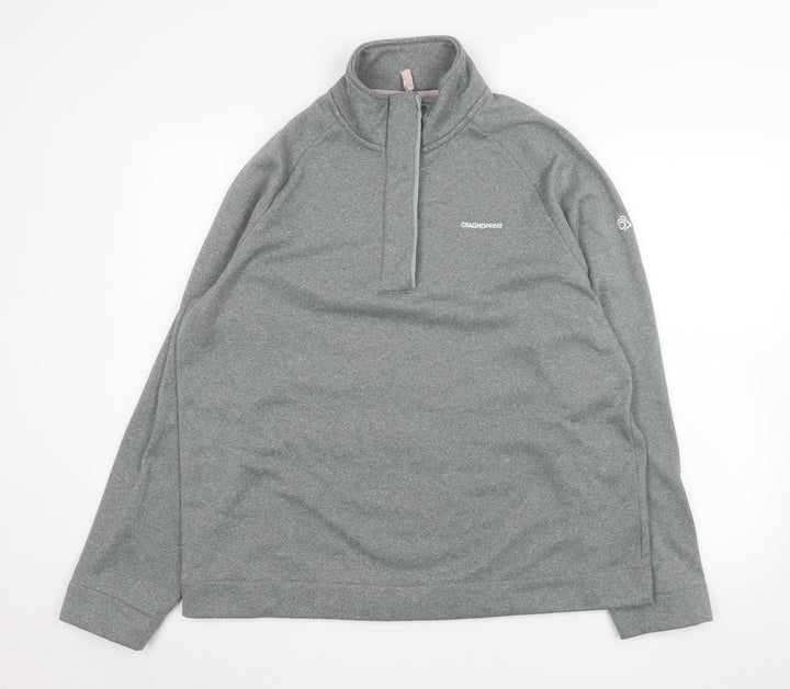 Craghoppers Women's Grey 1/2 Zip Fleece Sweatshirt UK 20 Polyester