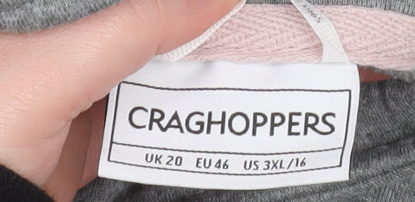 Craghoppers Women's Grey 1/2 Zip Fleece Sweatshirt UK 20 Polyester