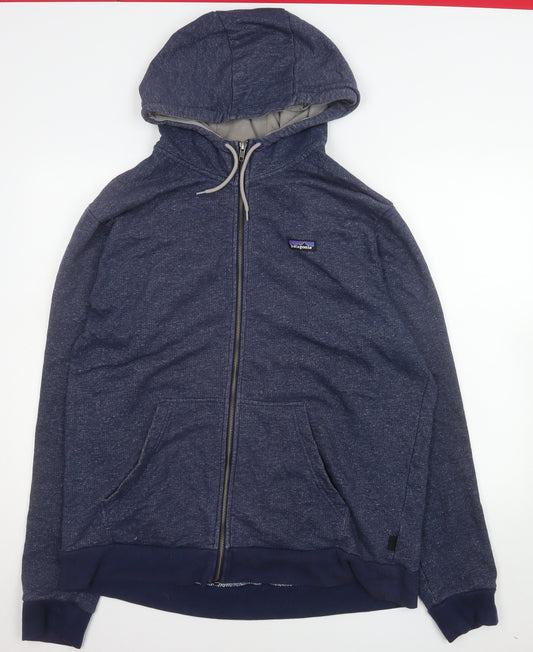 Patagonia Men's Blue XL Organic Cotton Full Zip Hooded Jacket