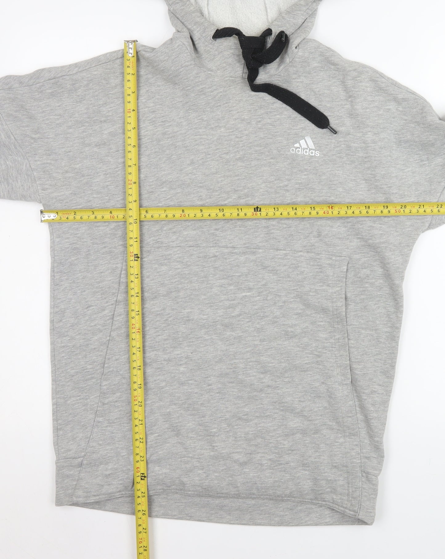 Adidas Men's Grey Pullover Hoodie Size S Classic Fit