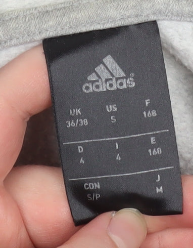Adidas Men's Grey Pullover Hoodie Size S Classic Fit