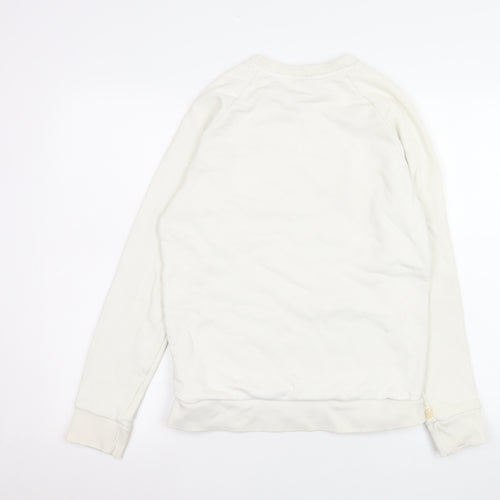 Adidas Men’s Ivory Crew Neck Pullover Sweatshirt XS Logo Cotton