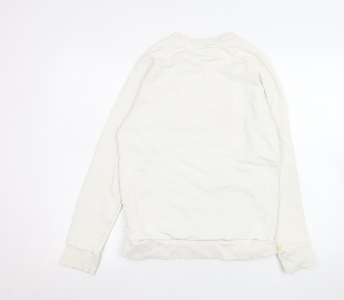 Adidas Men’s Ivory Crew Neck Pullover Sweatshirt XS Logo Cotton