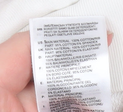 Adidas Men’s Ivory Crew Neck Pullover Sweatshirt XS Logo Cotton