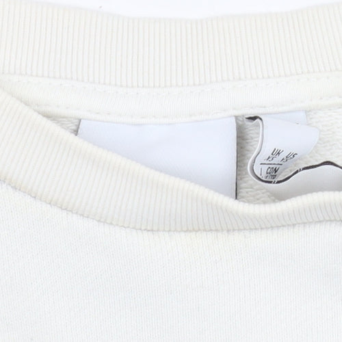 Adidas Men’s Ivory Crew Neck Pullover Sweatshirt XS Logo Cotton