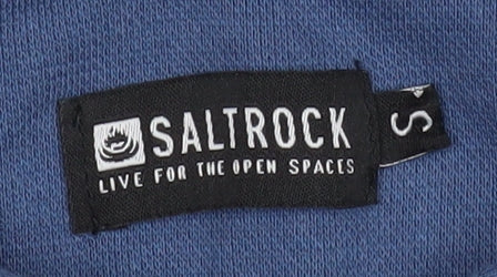 Saltrock Men's Blue Hooded Full Zip Cotton Jacket S