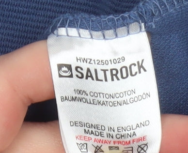 Saltrock Men's Blue Hooded Full Zip Cotton Jacket S