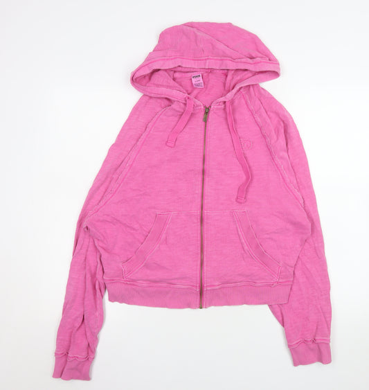 Victoria's Secret Pink Women's M Pink Cotton Zip Hoodie Jacket
