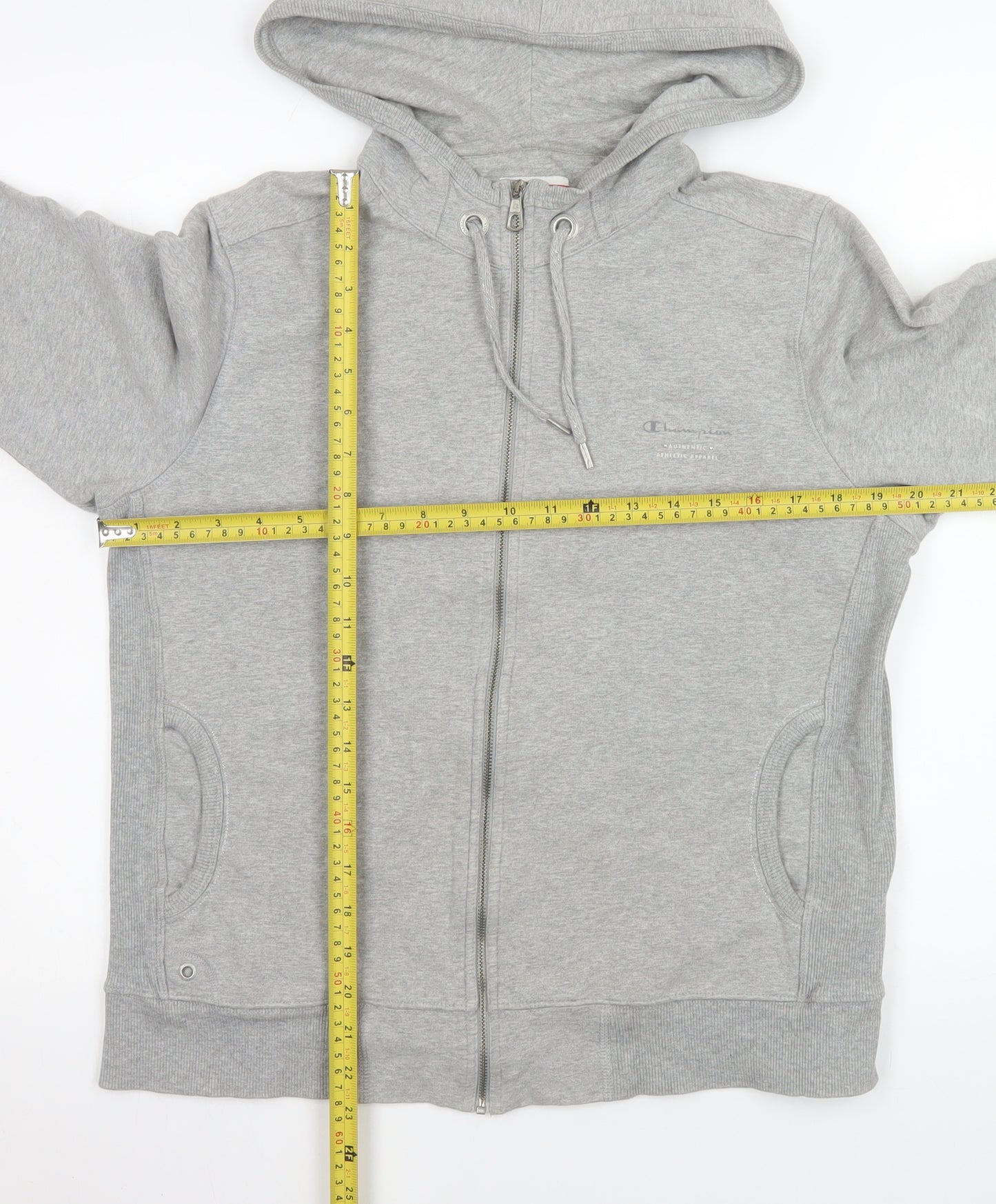 Champion Women's Grey Easy Fit Full Zip Hoodie Jacket L