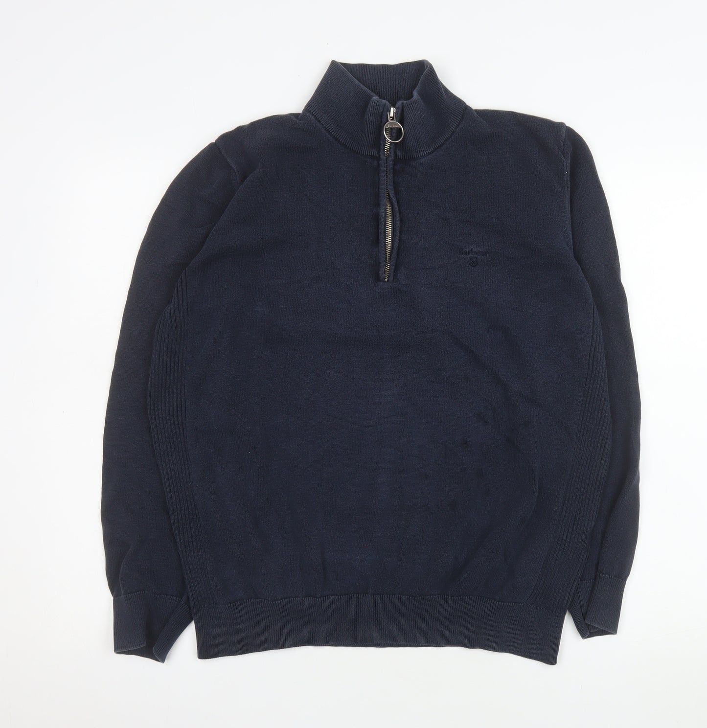 Barbour Men's Blue 1/2 Zip Knit Sweatshirt Jumper L