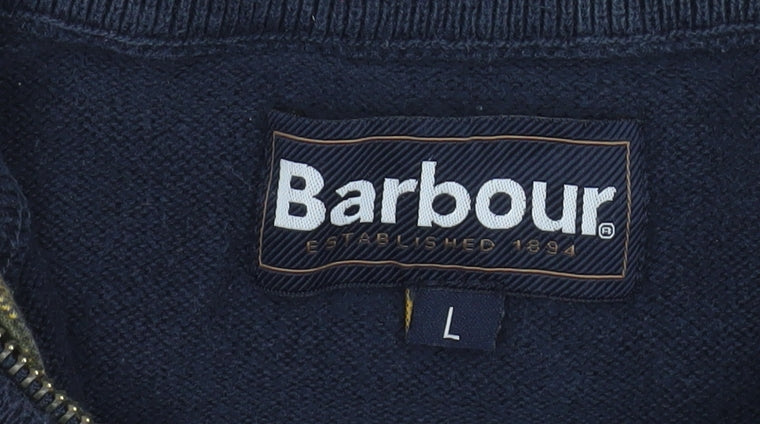 Barbour Men's Blue 1/2 Zip Knit Sweatshirt Jumper L