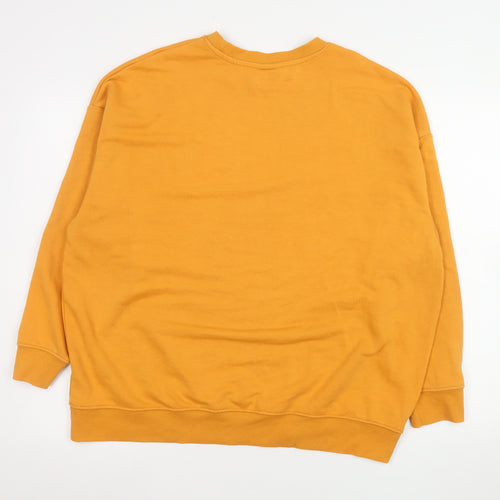 Snoopy Peanuts Mustard Yellow Women's M Pullover Sweatshirt