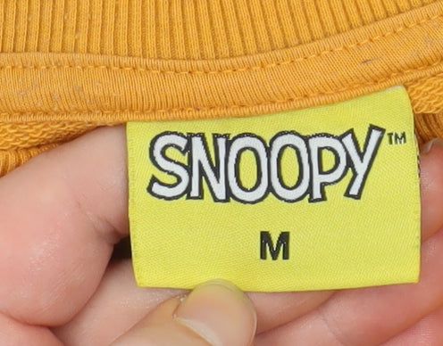 Snoopy Peanuts Mustard Yellow Women's M Pullover Sweatshirt