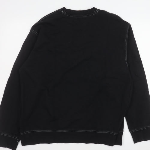 SPAO Men’s Black L Crew Neck Pullover Sweatshirt