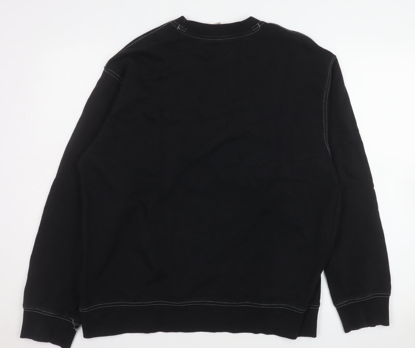 SPAO Men’s Black L Crew Neck Pullover Sweatshirt