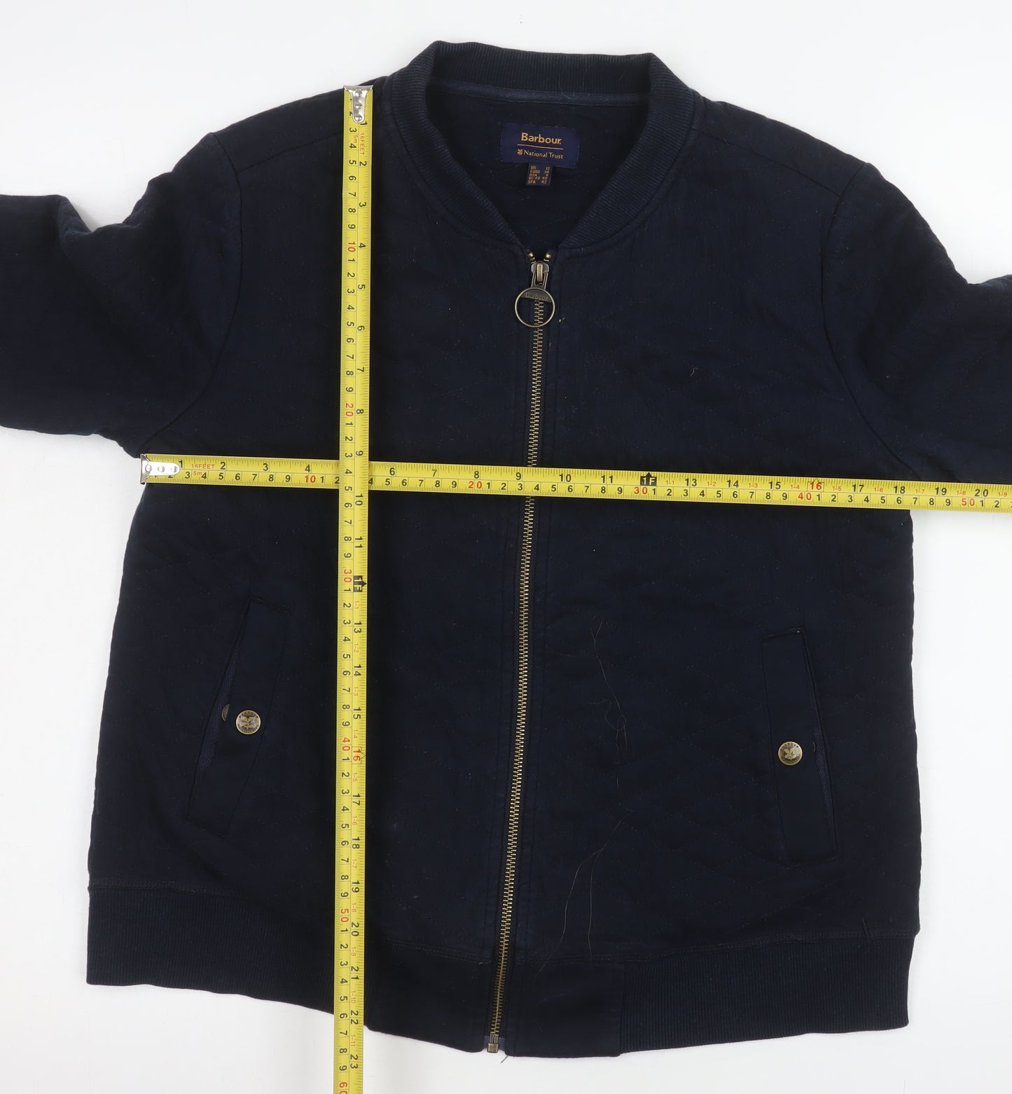 Barbour Women's Blue Quilted Bomber Jacket UK 12