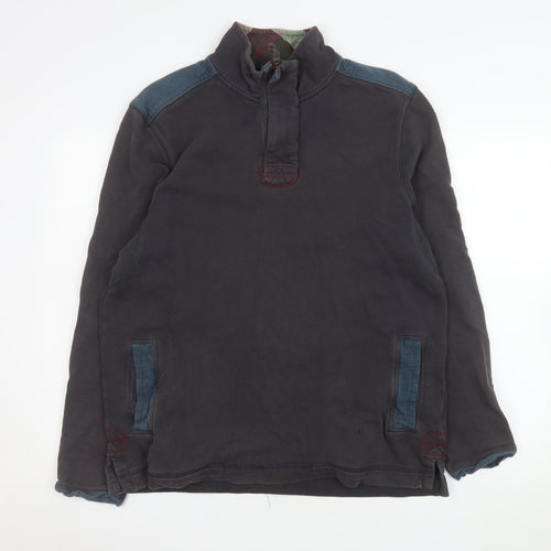 W Stuff & Co Mens Black 1/4 Zip Pullover Sweatshirt Medium Cotton