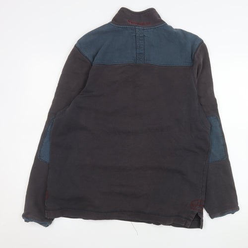 W Stuff & Co Mens Black 1/4 Zip Pullover Sweatshirt Medium Cotton
