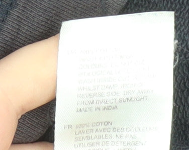 W Stuff & Co Mens Black 1/4 Zip Pullover Sweatshirt Medium Cotton