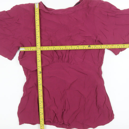 Next Women’s Purple Short Sleeve Viscose Blouse UK 6