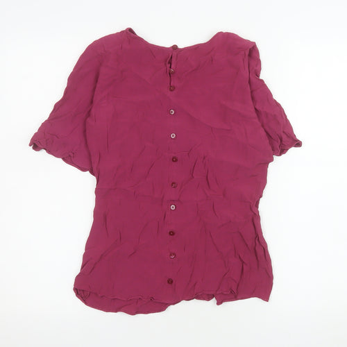 Next Women’s Purple Short Sleeve Viscose Blouse UK 6
