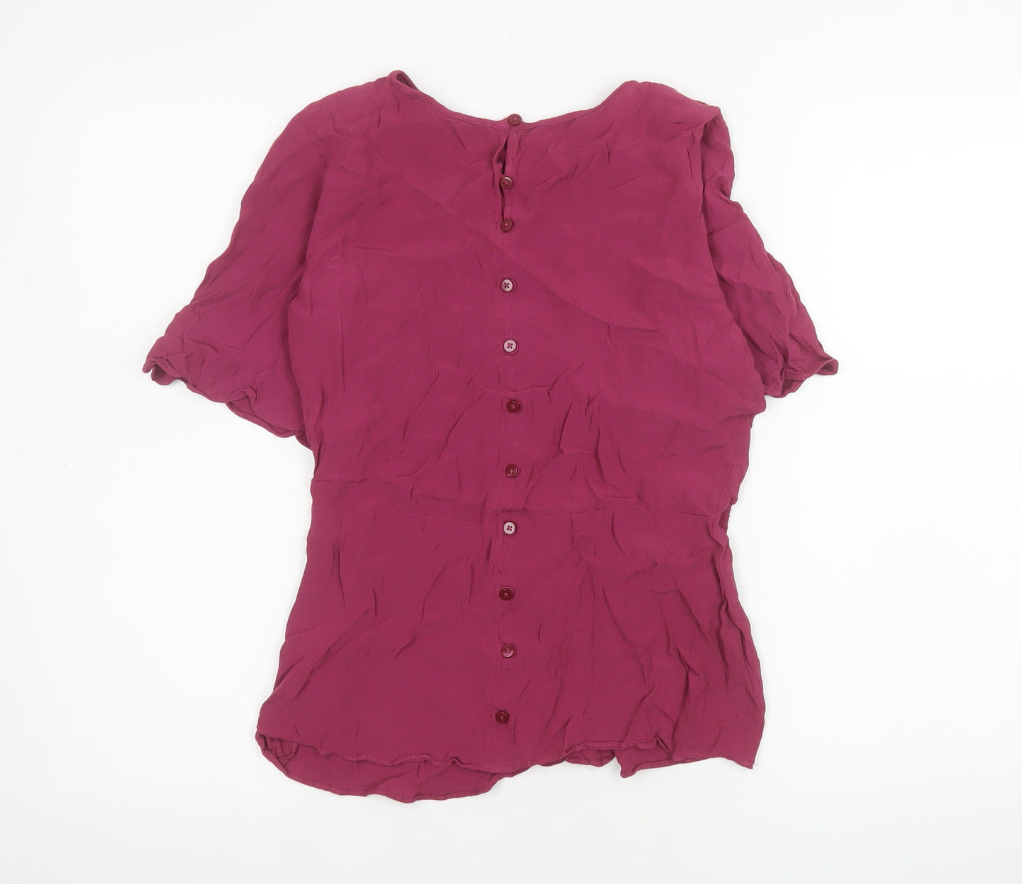 Next Women’s Purple Short Sleeve Viscose Blouse UK 6