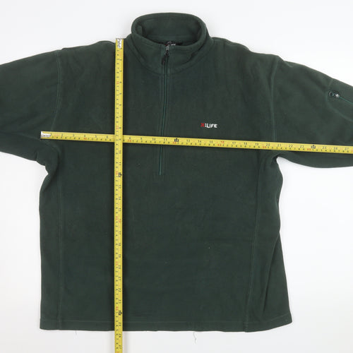 X:Life Men's Green Fleece 1/4 Zip Pullover Sweatshirt M