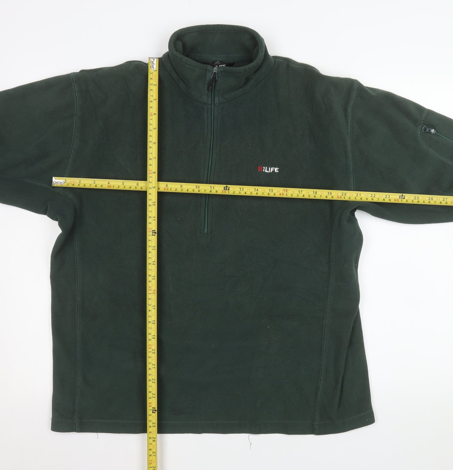 X:Life Men's Green Fleece 1/4 Zip Pullover Sweatshirt M