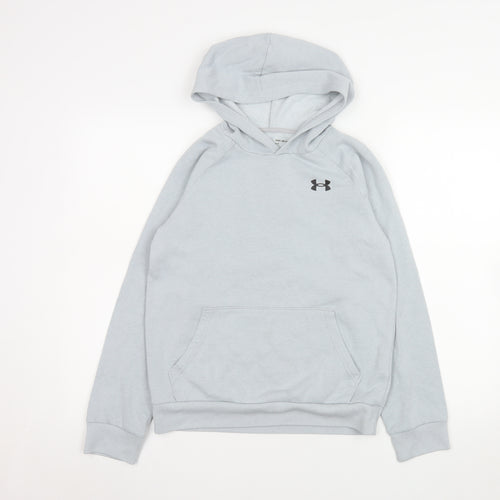 Under Armour Boys Grey Pullover Hoodie YLG Cotton Blend Fleece