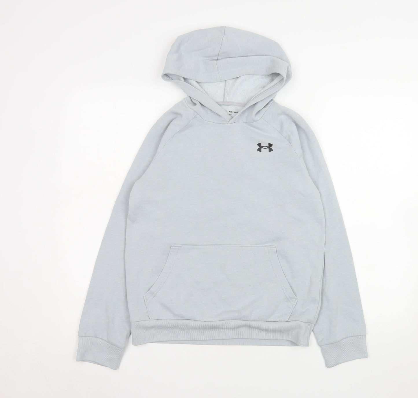 Under Armour Boys Grey Pullover Hoodie YLG Cotton Blend Fleece
