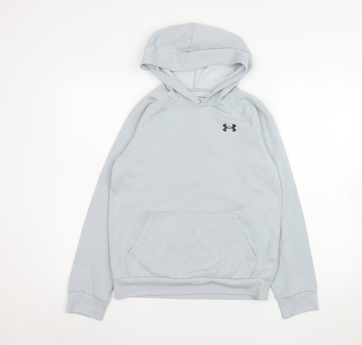 Under Armour Boys Grey Pullover Hoodie YLG Cotton Blend Fleece