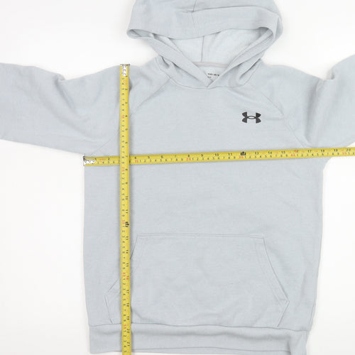 Under Armour Boys Grey Pullover Hoodie YLG Cotton Blend Fleece