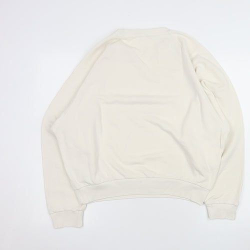 Uniqlo Women Beige Cotton Blend Pullover Sweatshirt L