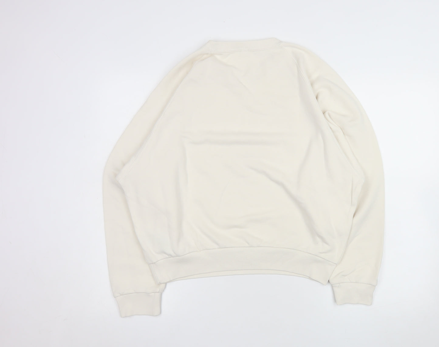 Uniqlo Women Beige Cotton Blend Pullover Sweatshirt L