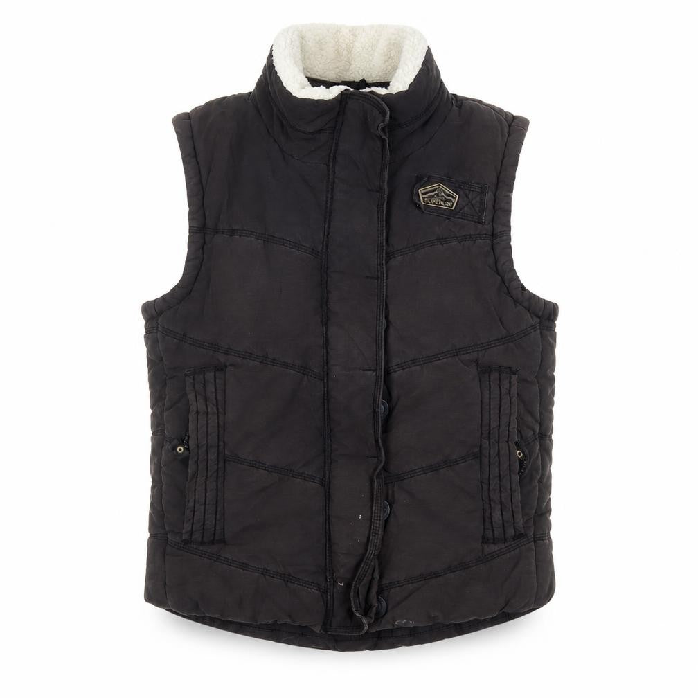 Superdry Women Brown L Bodywarmer Padded Waistcoat Outdoor Style