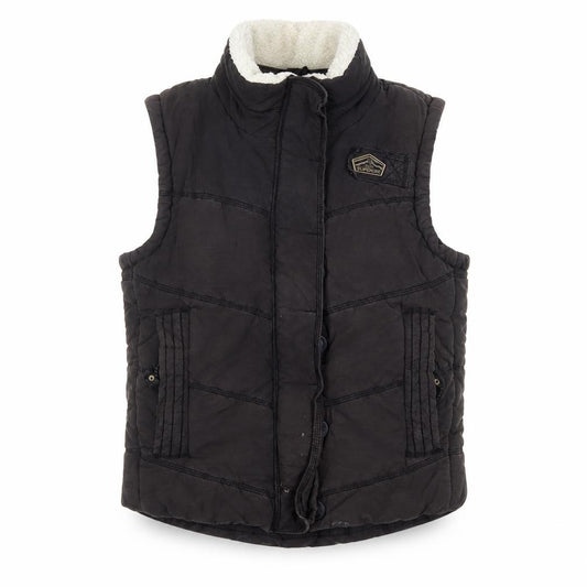 Front view of Superdry Women Brown L Bodywarmer Padded Waistcoat Outdoor Style
