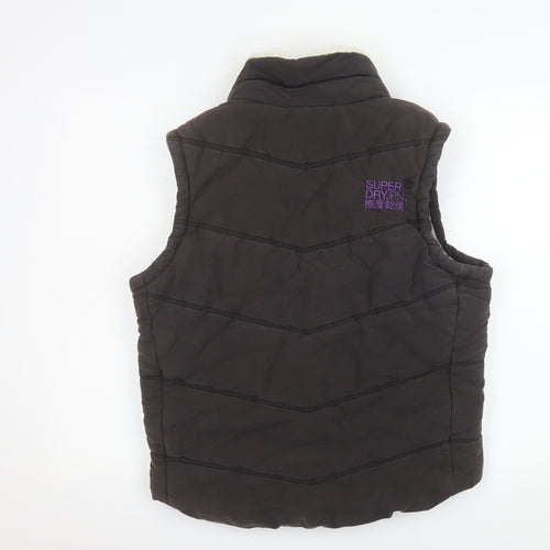 Superdry Women Brown L Bodywarmer Padded Waistcoat Outdoor Style