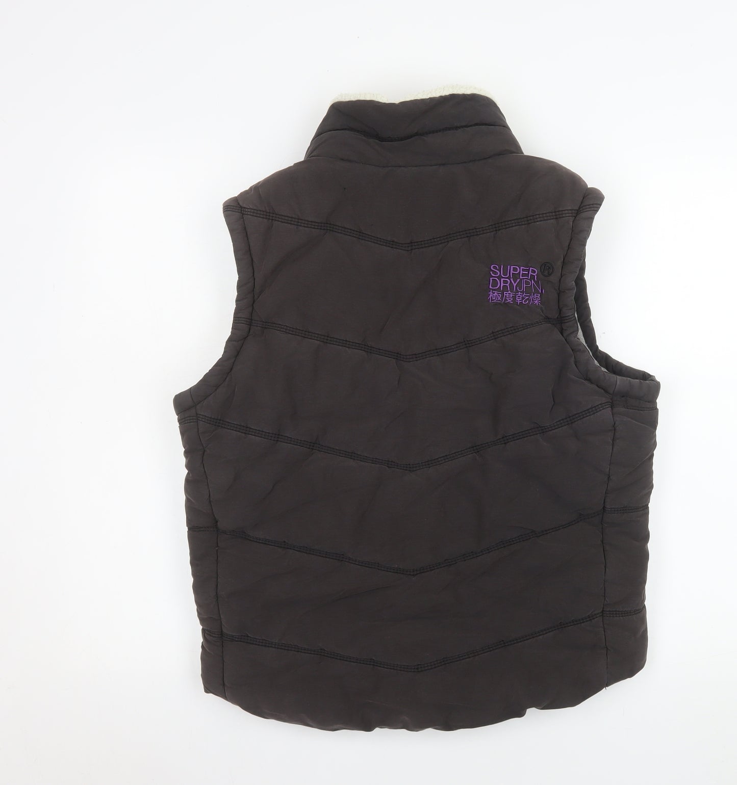 Superdry Women Brown L Bodywarmer Padded Waistcoat Outdoor Style