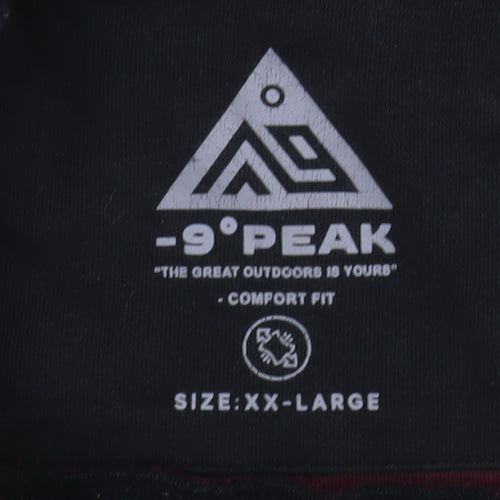 -9° PEAK Men's Black 2XL Hooded Full Zip Fleece Jacket
