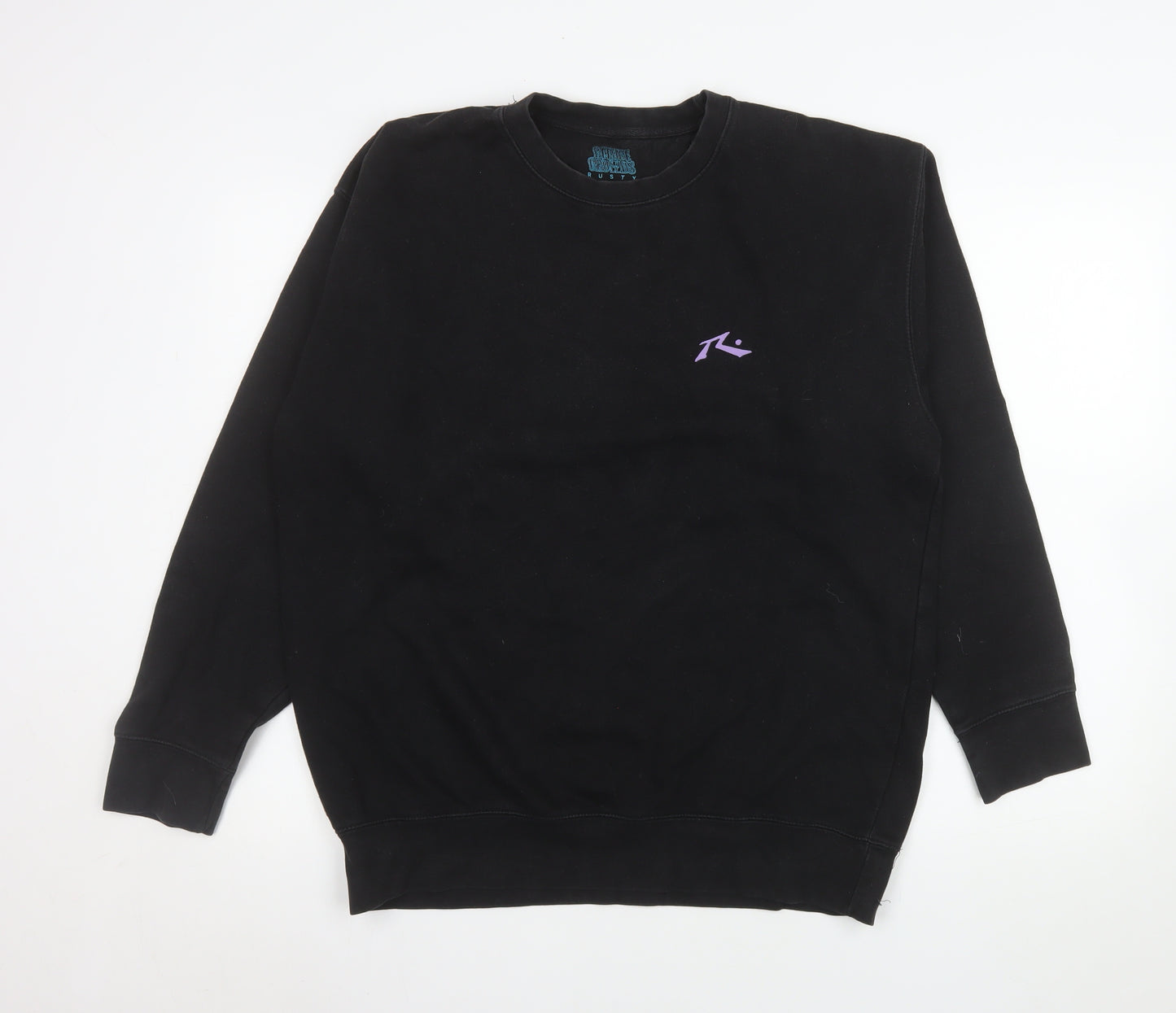 Rusty Men's Black Graphic Pullover Sweatshirt L