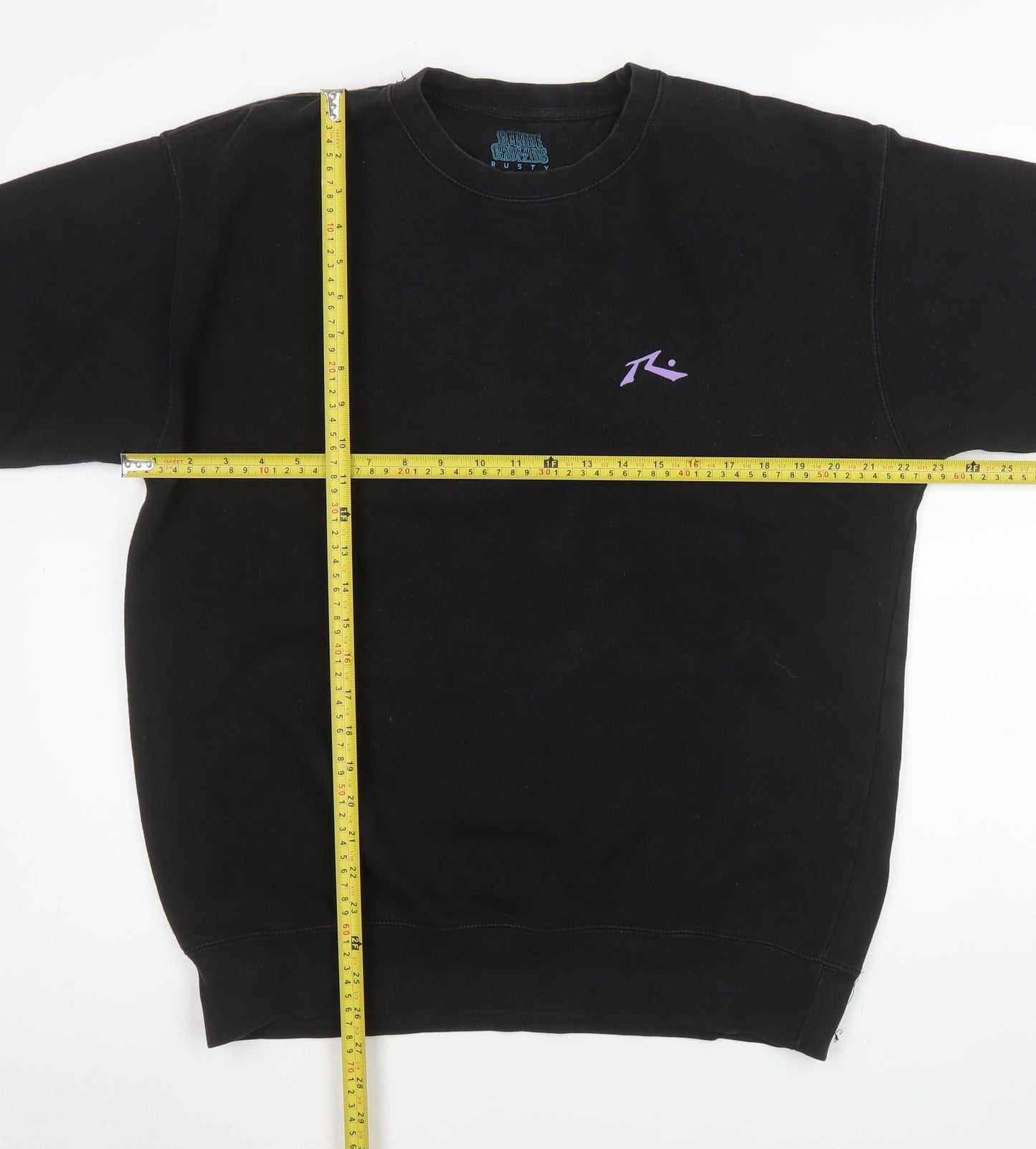 Rusty Men's Black Graphic Pullover Sweatshirt L