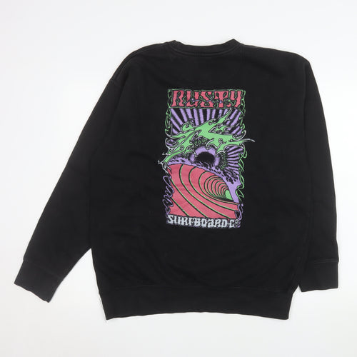 Rusty Men's Black Graphic Pullover Sweatshirt L