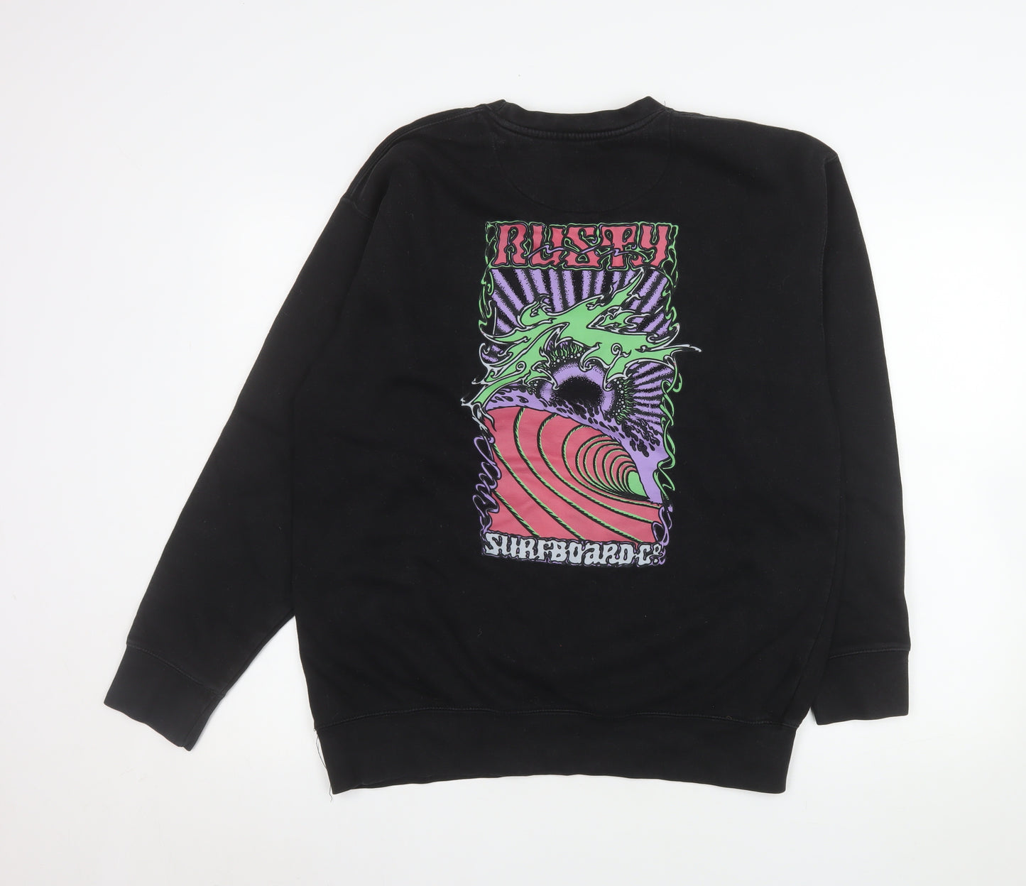 Rusty Men's Black Graphic Pullover Sweatshirt L