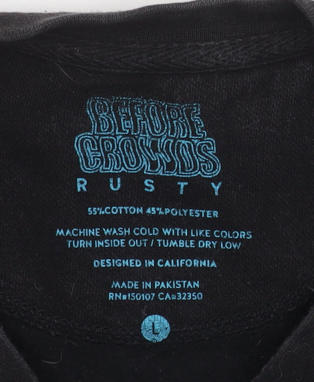 Rusty Men's Black Graphic Pullover Sweatshirt L