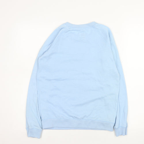 Jack Wills Women's Light Blue Cotton Blend Crew Neck Sweatshirt UK 8
