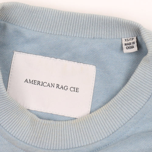 American Rag CIE Women Blue Pullover Sweatshirt XS Cotton Blend