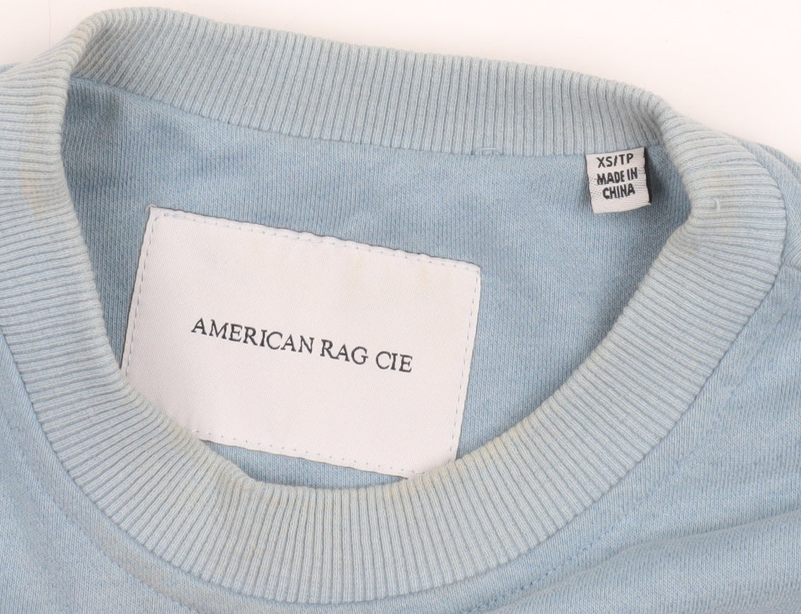 American Rag CIE Women Blue Pullover Sweatshirt XS Cotton Blend