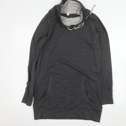 Next Women’s Grey Jersey Long Sleeve Cowl Neck Sweater Dress Size 16