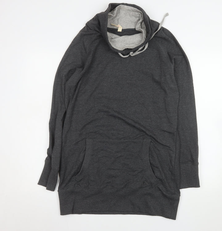 Next Women’s Grey Jersey Long Sleeve Cowl Neck Sweater Dress Size 16