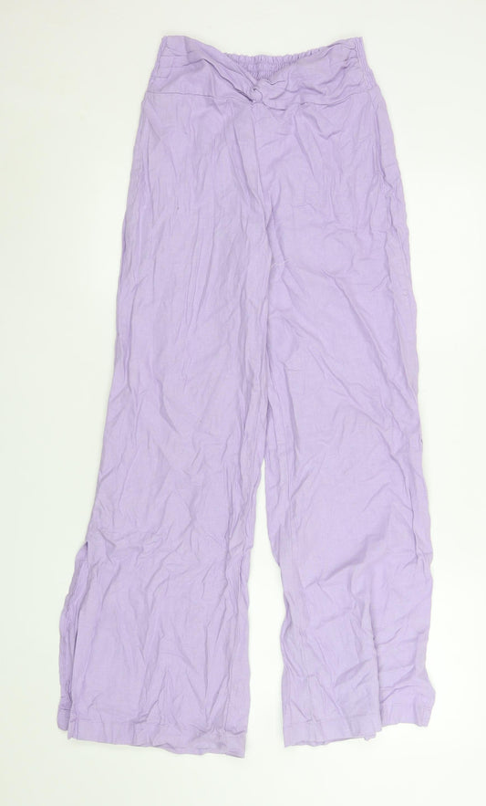 Banjara Women’s Lilac Wide-Leg Lightweight Casual Trousers Size S